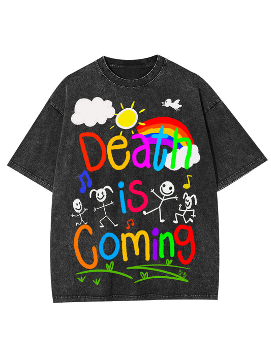 DEATH IS COMING WASHED TSHIRT