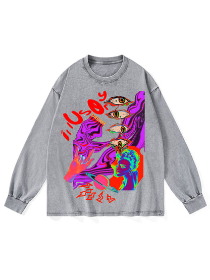 ILLUSORY WASHED LONG-SLEEVE TSHIRT