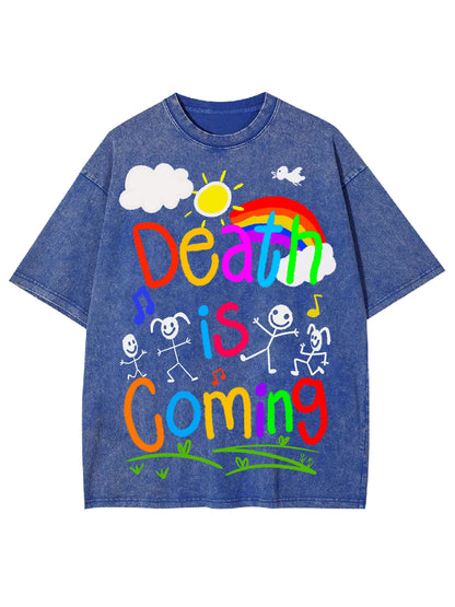 DEATH IS COMING WASHED TSHIRT