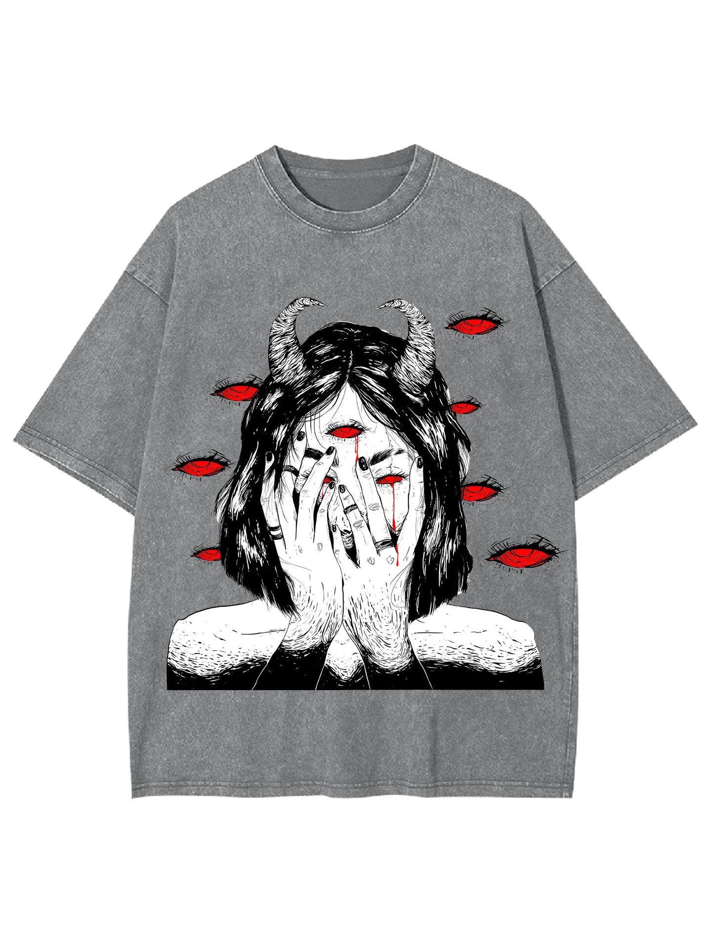 THE DEMONIC EYES WASHED TSHIRT