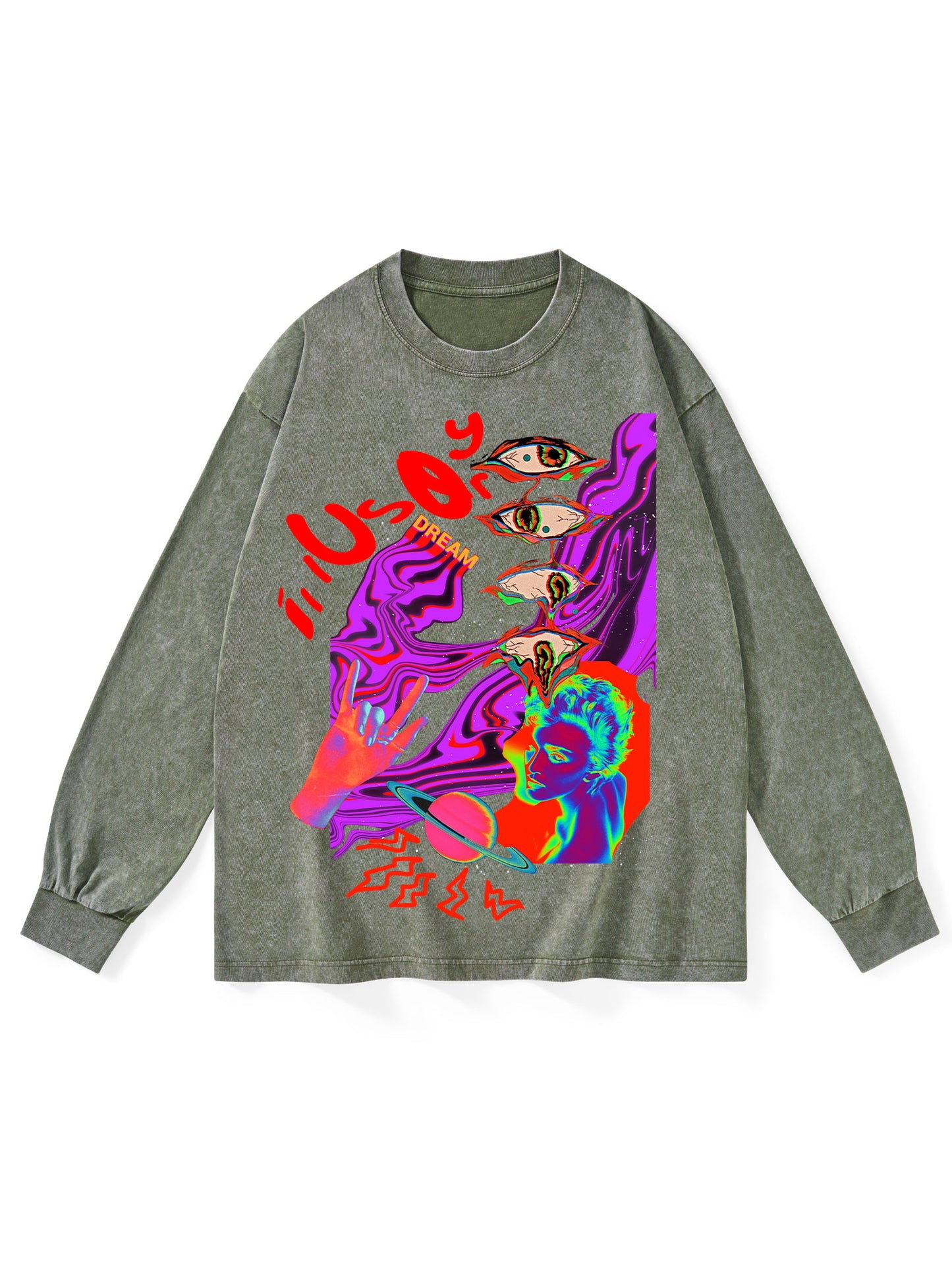 ILLUSORY WASHED LONG-SLEEVE TSHIRT