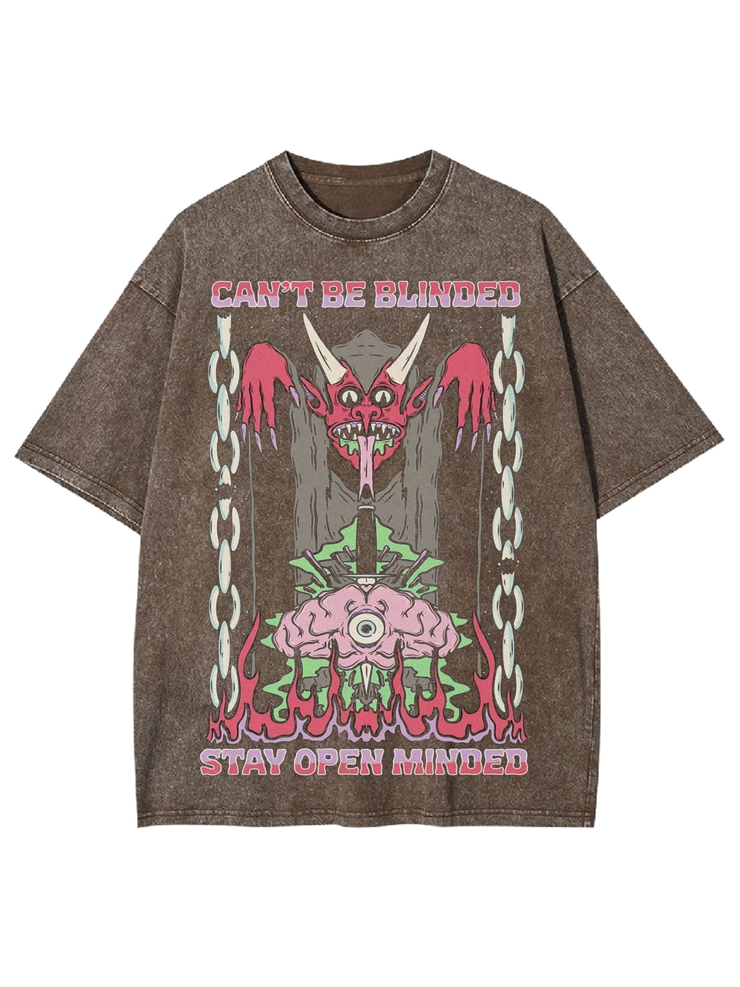 CAN'T BE BLINDED STAY OPEN MINDED WASHED TSHIRT