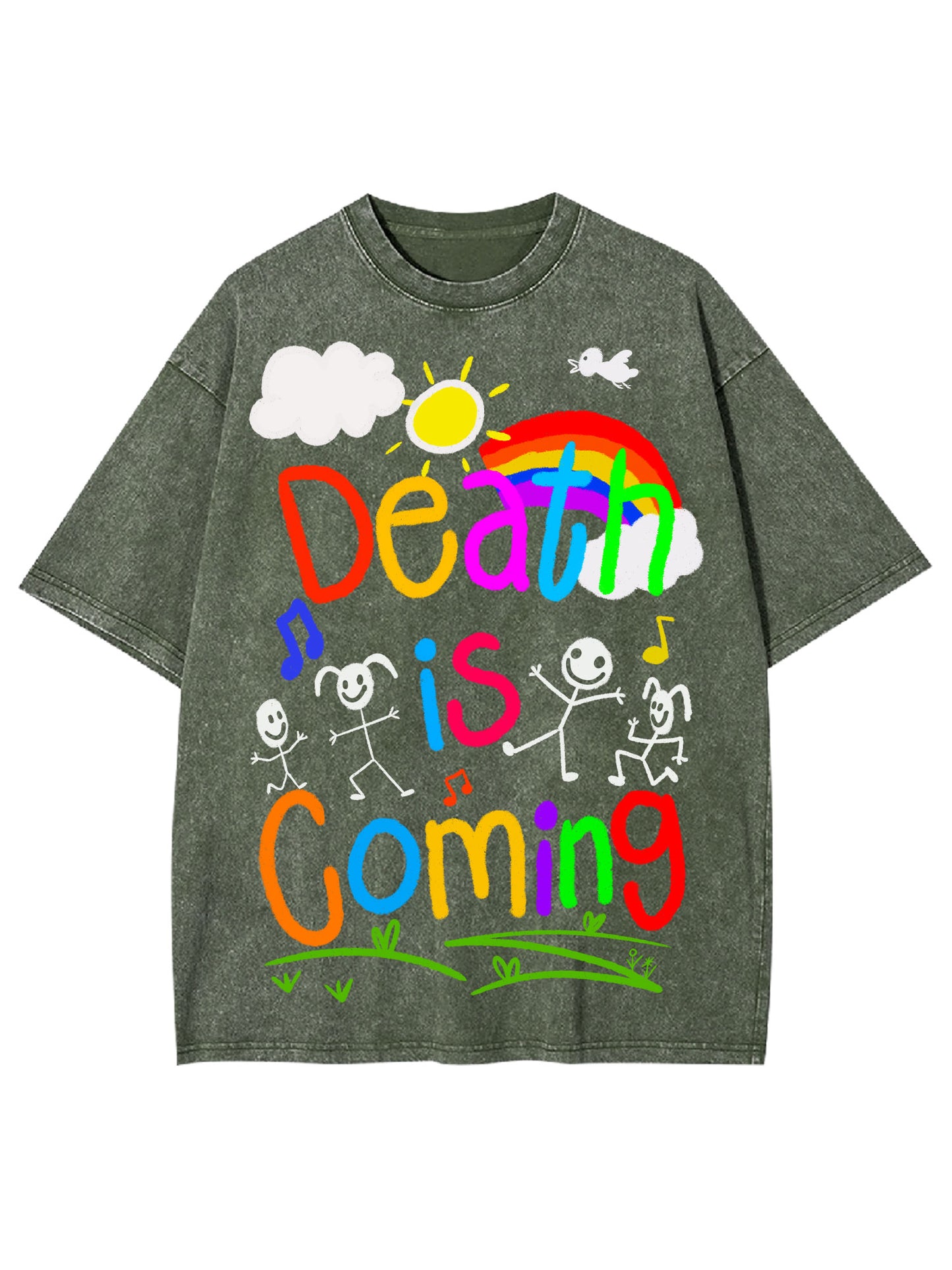 DEATH IS COMING WASHED TSHIRT