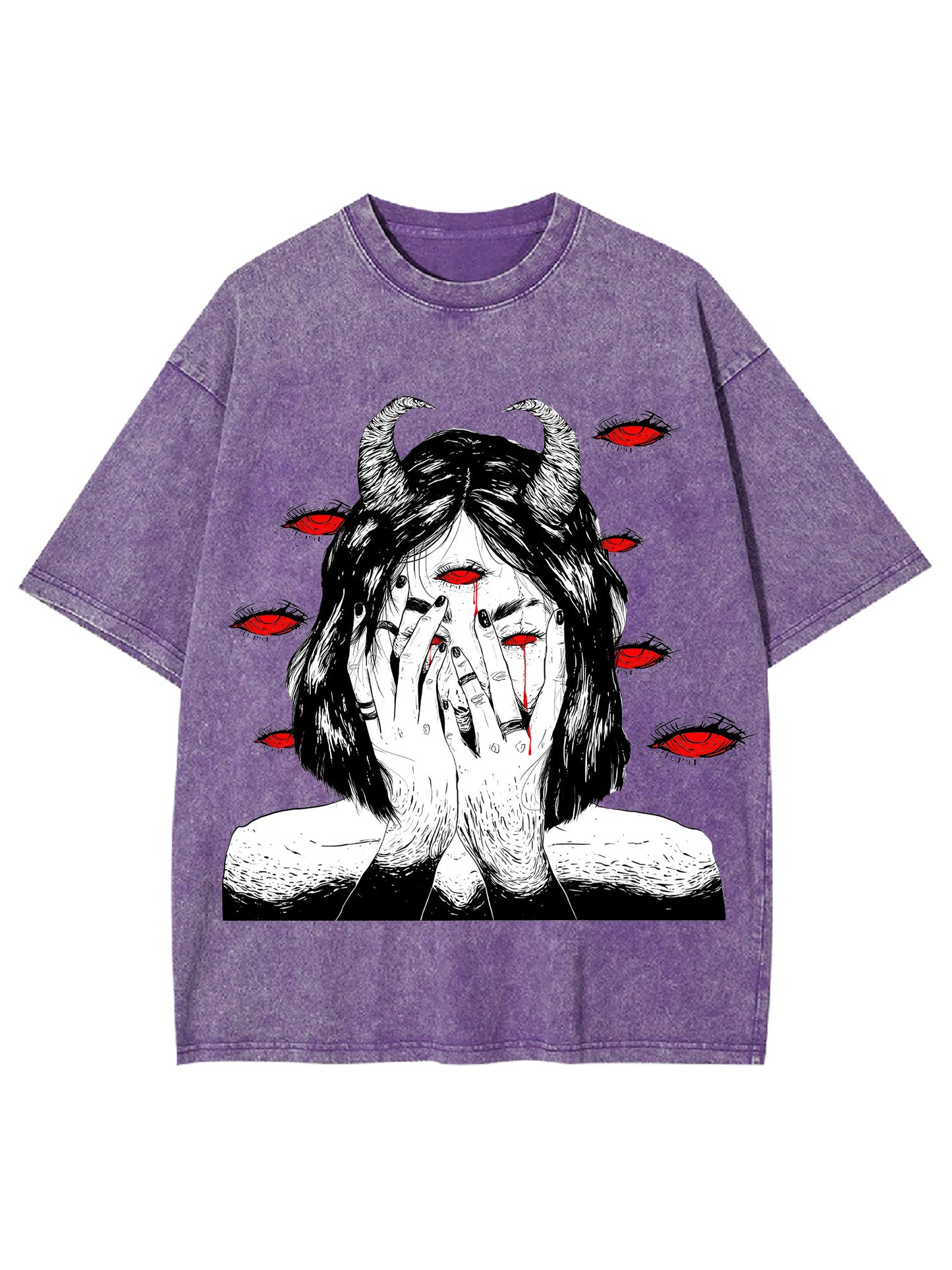 THE DEMONIC EYES WASHED TSHIRT