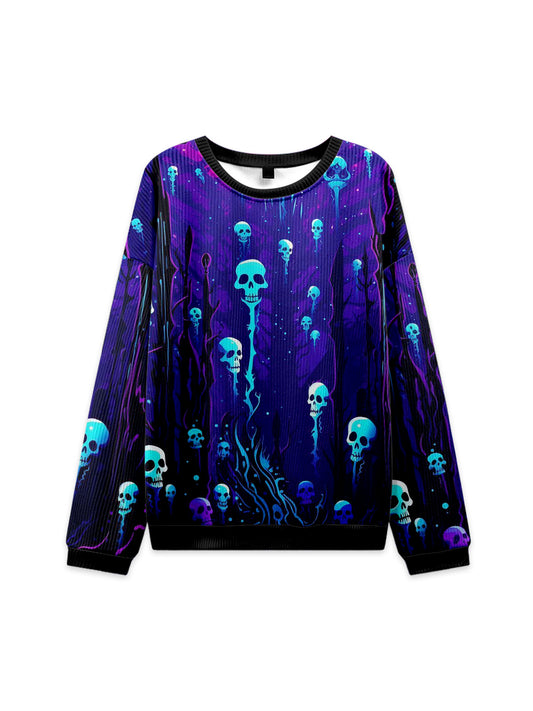 SKULLS IN THE NIGHT KNIT SWEATSHIRT