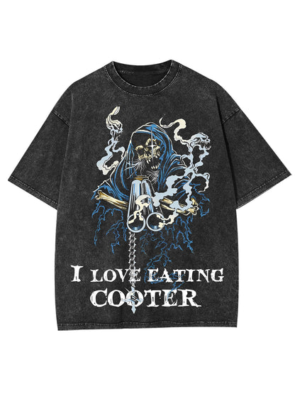 I LOVE EATING COOTED WASHED TSHIRT