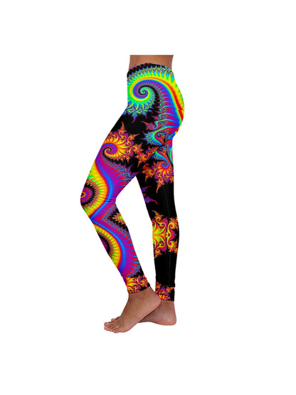 NEON FRACTAL SWIRL LEGGINGS