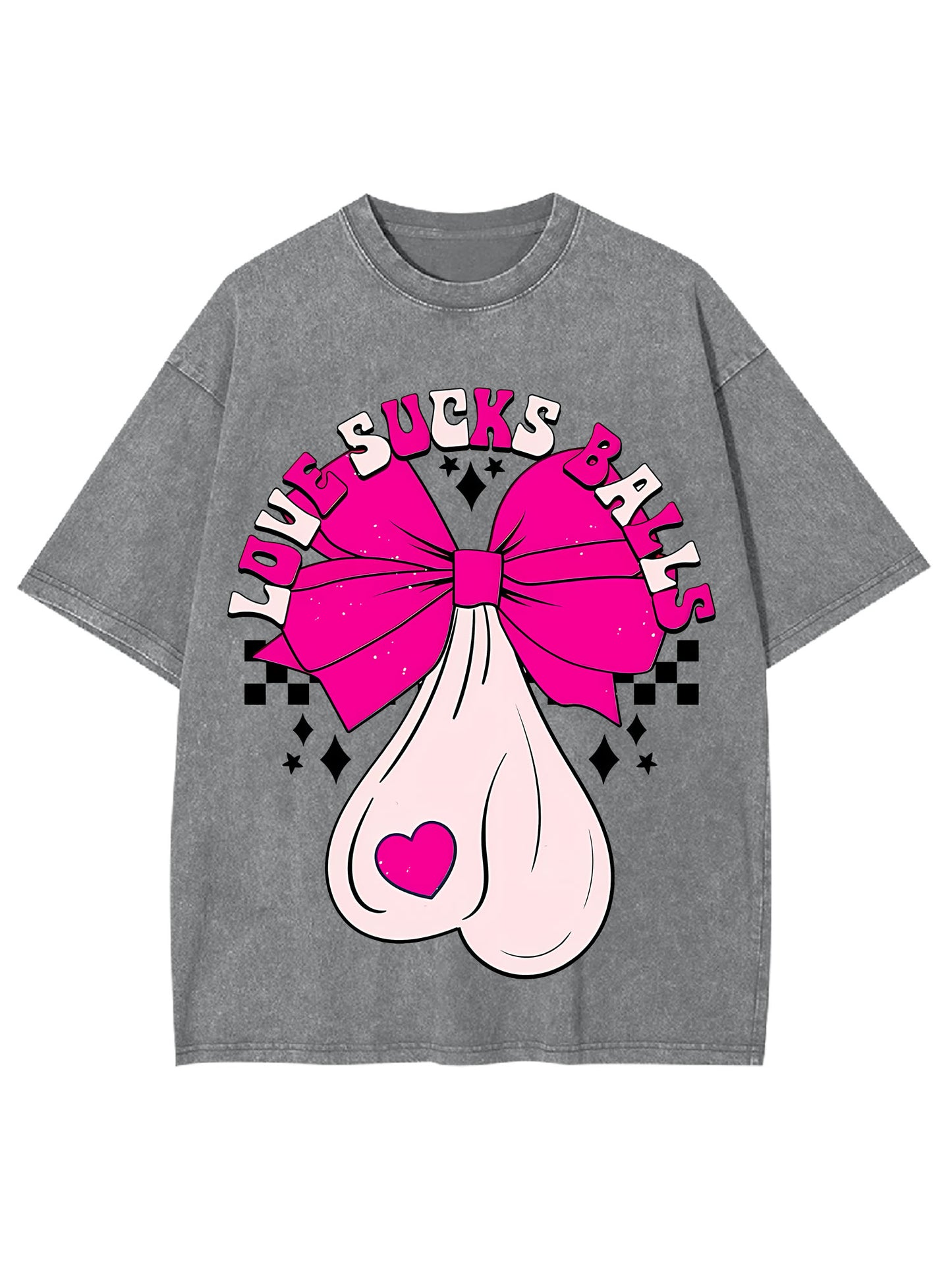 LOVE SUCKS BALLS WASHED TSHIRT