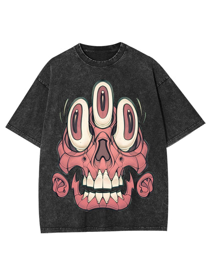 3 EYES SKELL WASHED TSHIRT