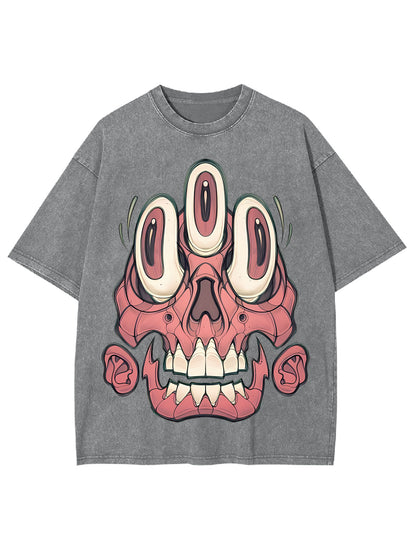 3 EYES SKELL WASHED TSHIRT