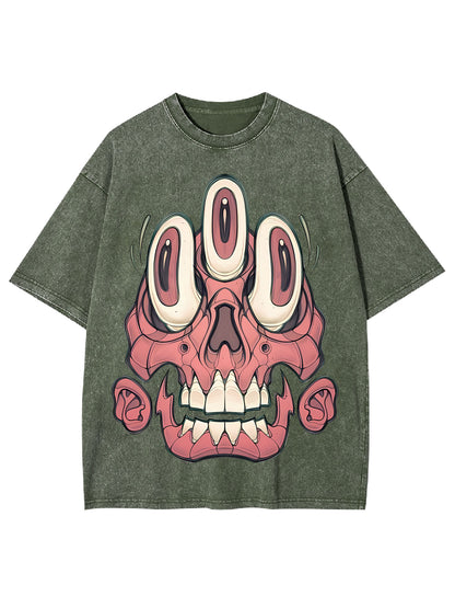 3 EYES SKELL WASHED TSHIRT