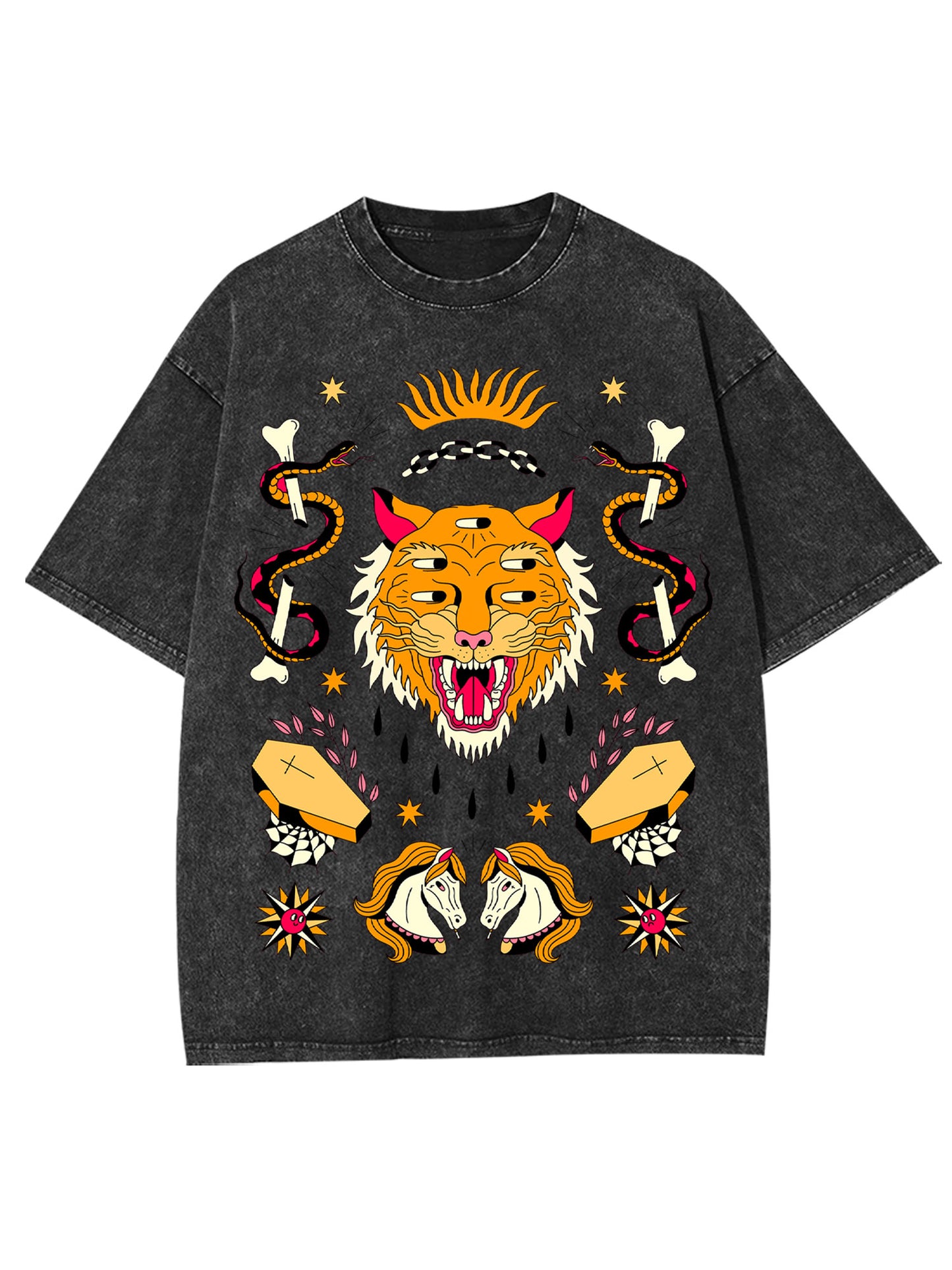 TIGER OF 5 EYES WASHED TSHIRT