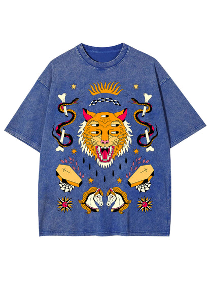 TIGER OF 5 EYES WASHED TSHIRT