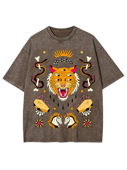 TIGER OF 5 EYES WASHED TSHIRT