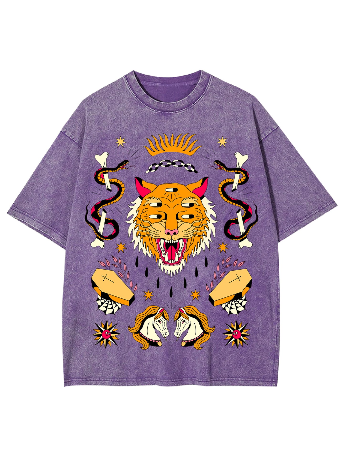 TIGER OF 5 EYES WASHED TSHIRT