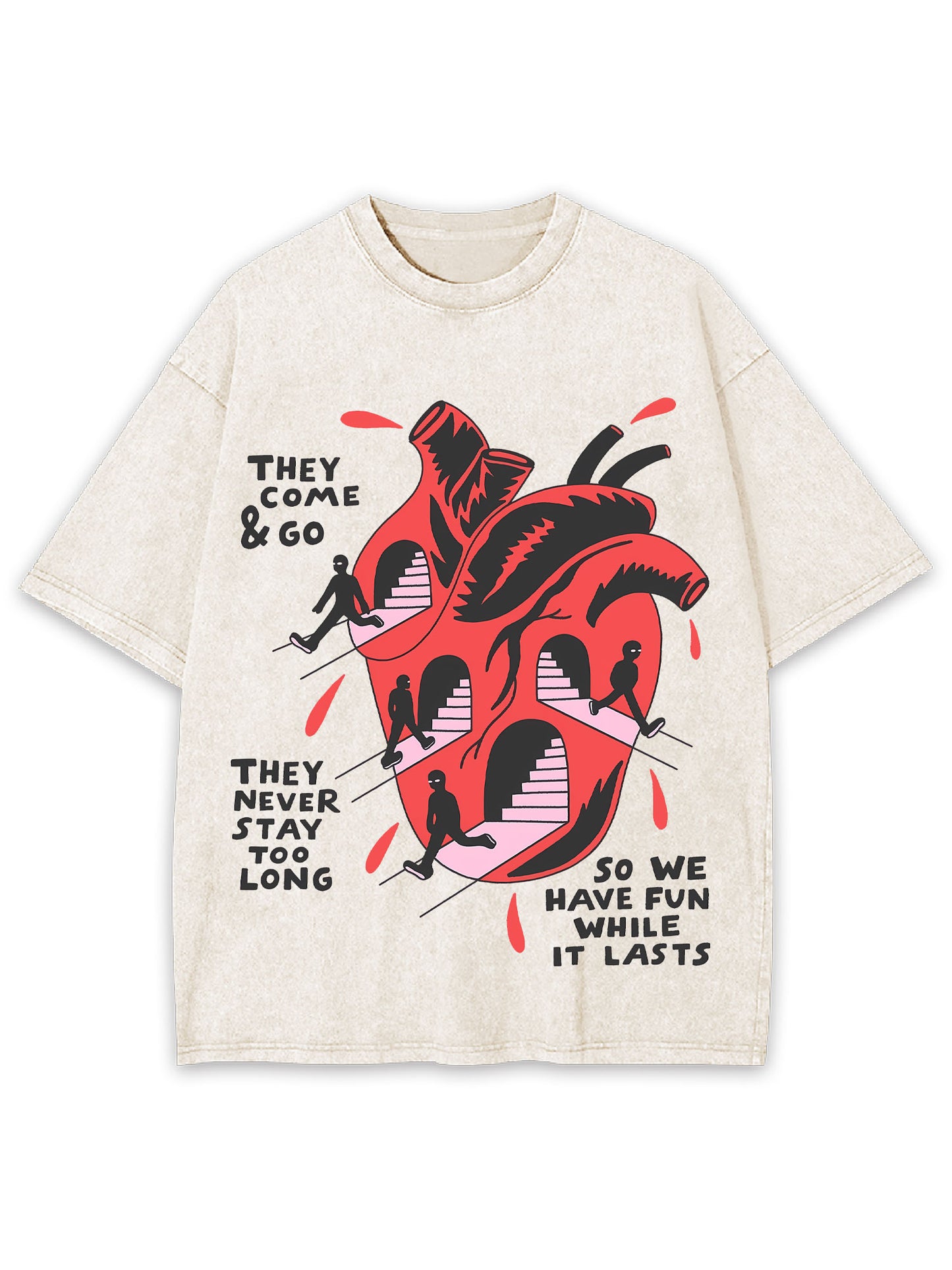 THEY COME AND GO WASHED TSHIRT