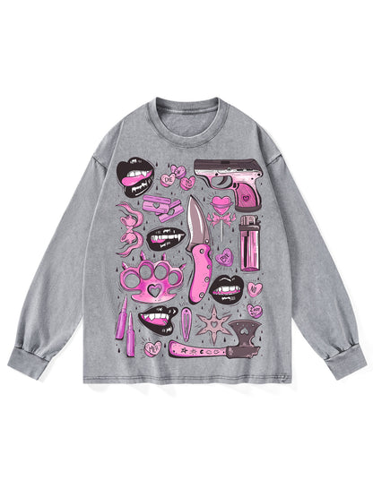 LOVELY BUT DEADLY WASHED LONG-SLEEVE TSHIRT