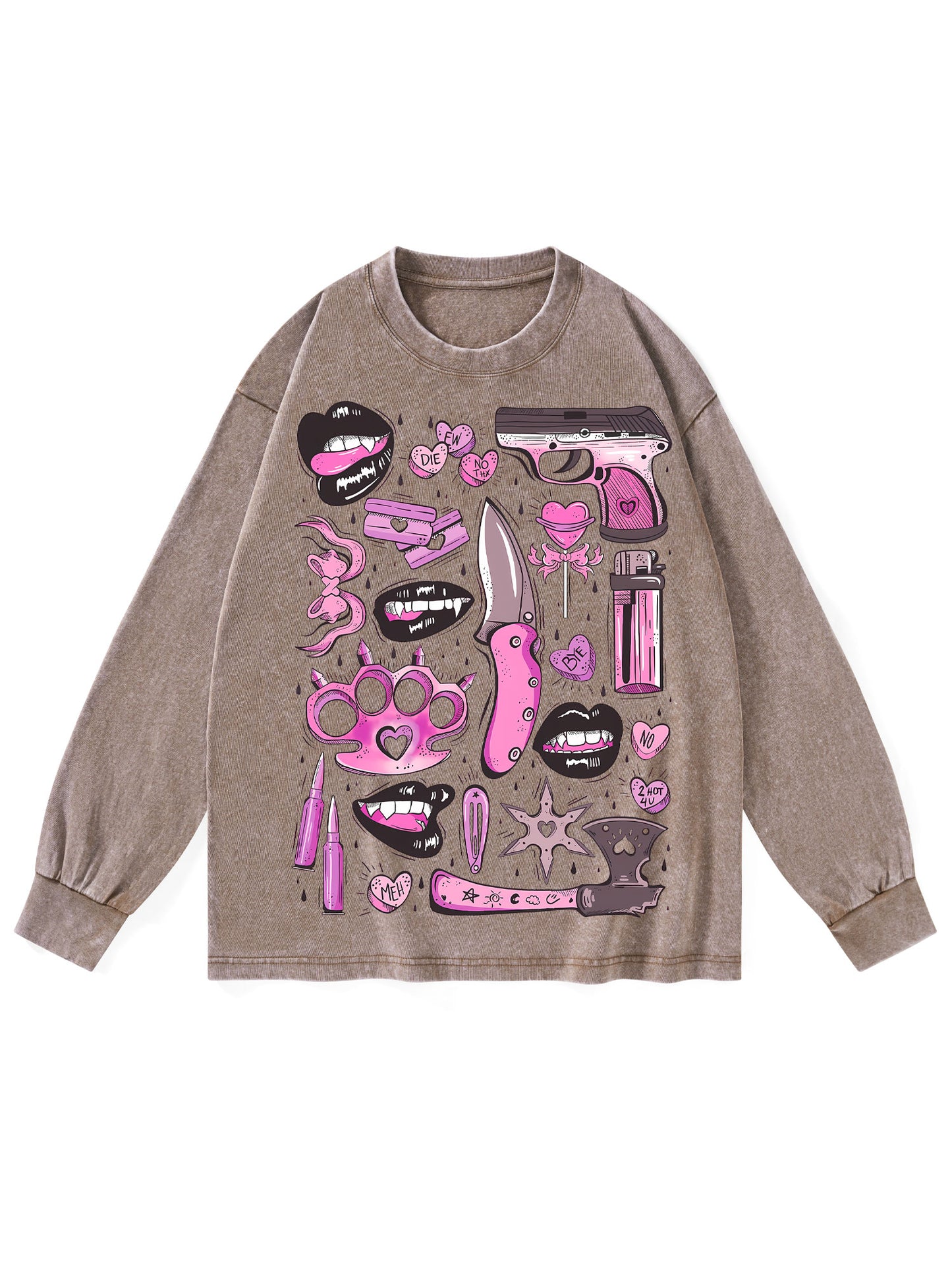 LOVELY BUT DEADLY WASHED LONG-SLEEVE TSHIRT