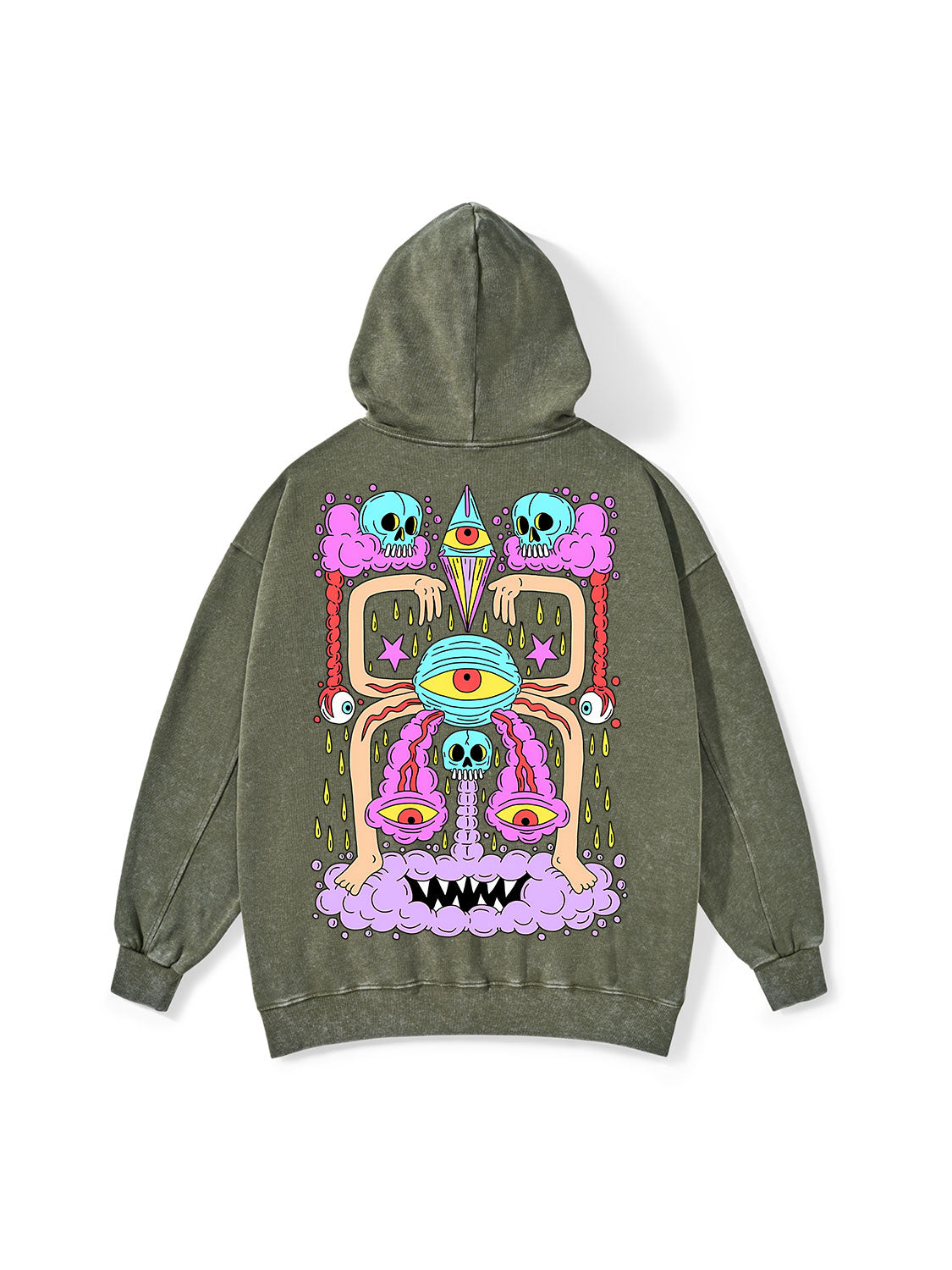 DEATH AND DERANGED WASHED HOODIE