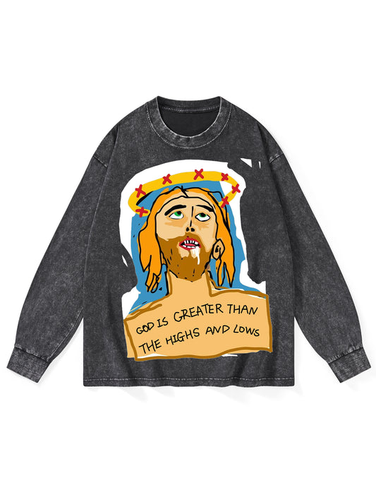 GOD WORLD WASHED LONG-SLEEVE TSHIRT