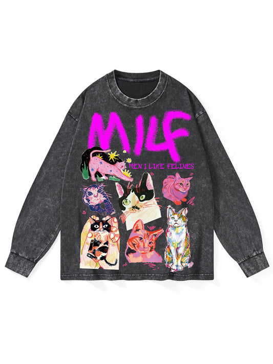 MILF WASHED LONG-SLEEVE TSHIRT