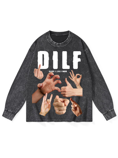 DILF WASHED LONG-SLEEVE TSHIRT