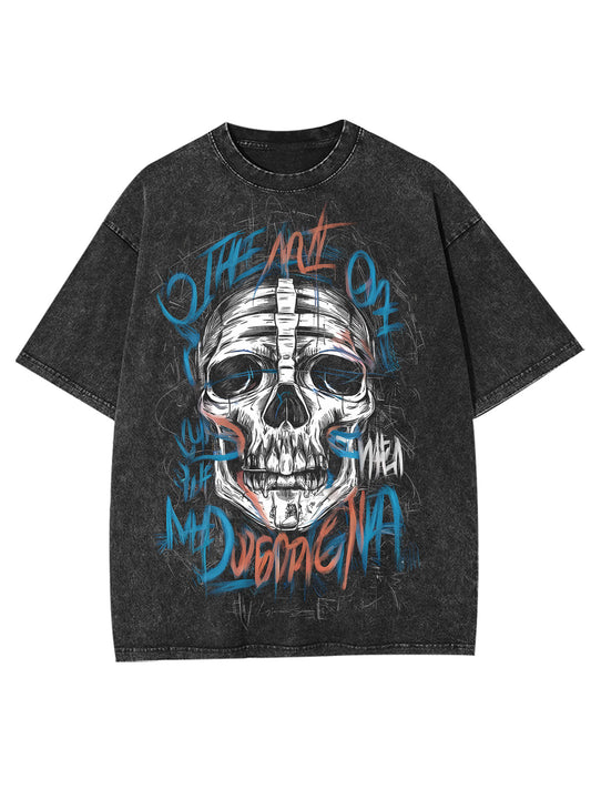 THE ART OF SKULL AND GRAFFITI WASHED TSHIRT