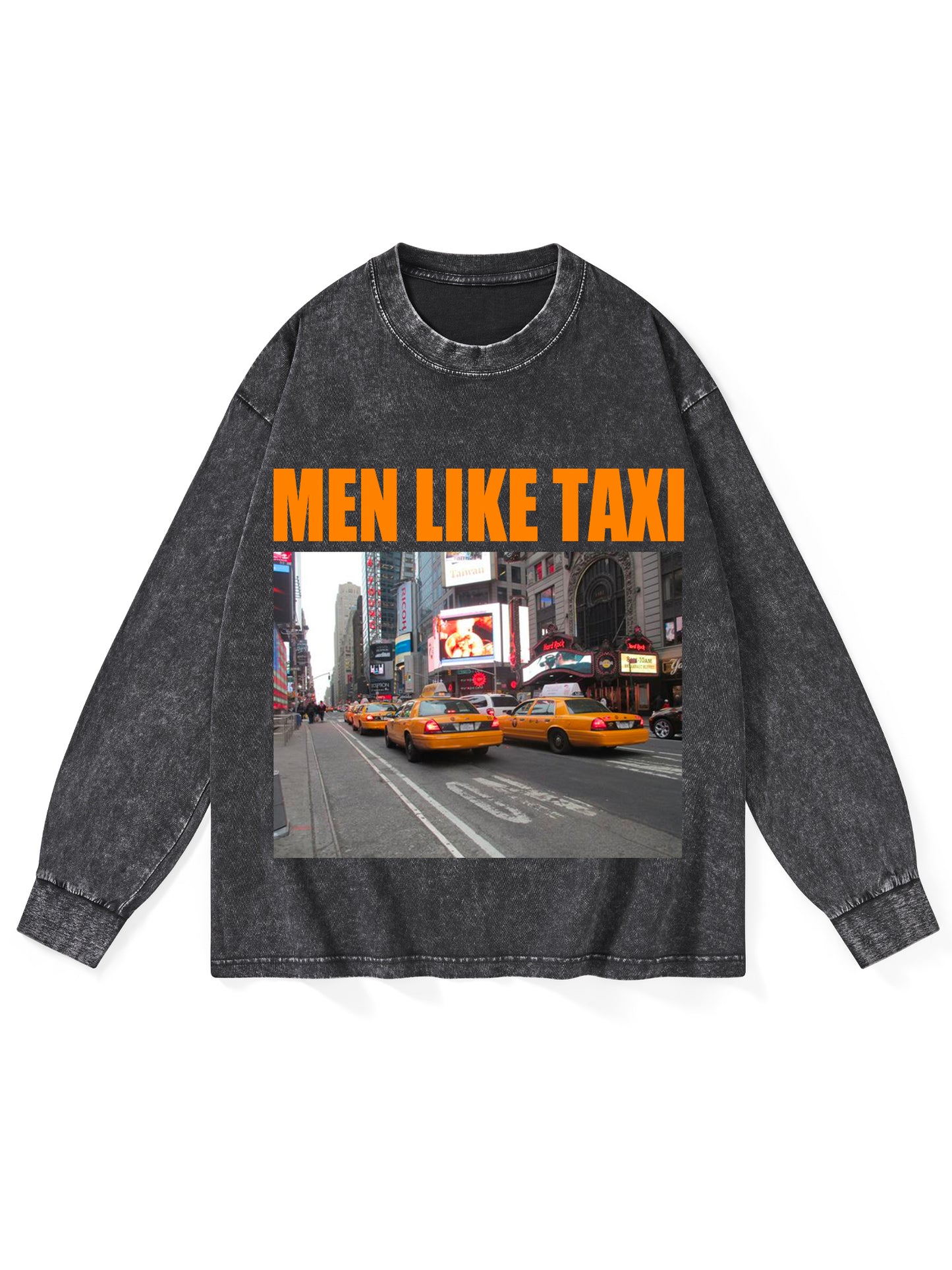 MEN LIKE TAXI WASHED LONG-SLEEVE TSHIRT