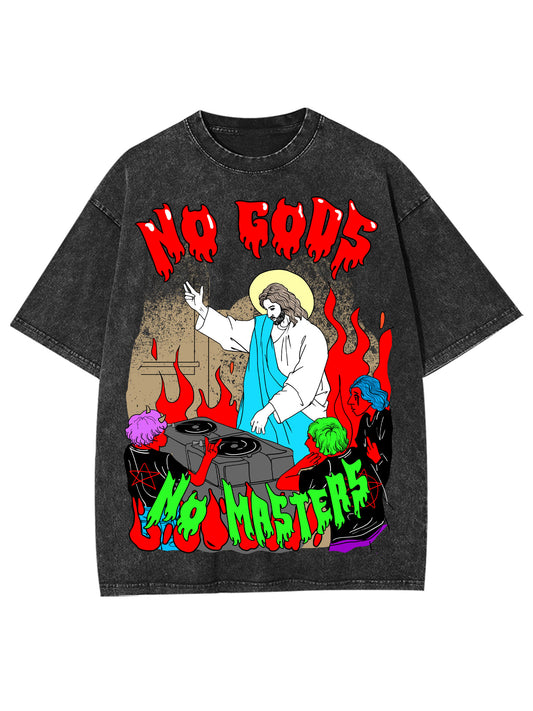 NO GODS NO MASTERS WASHED TSHIRT