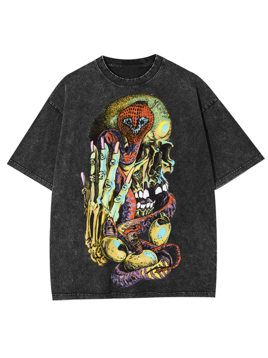 BONES AND SNAKES WASHED TSHIRT