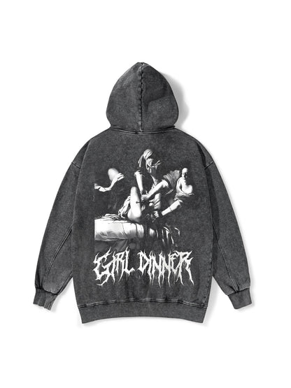 GIRL DINNER WASHED HOODIE