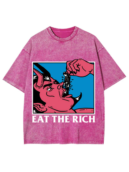 EAT THE RICH WASHED TSHIRT