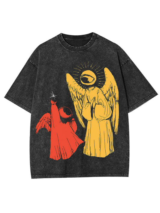 ONE EYE ANGEL WASHED TSHIRT