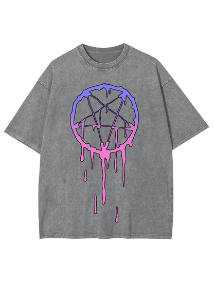 MELTING PENTACLE WASHED TSHIRT