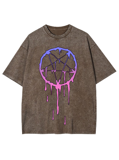 MELTING PENTACLE WASHED TSHIRT