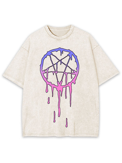 MELTING PENTACLE WASHED TSHIRT