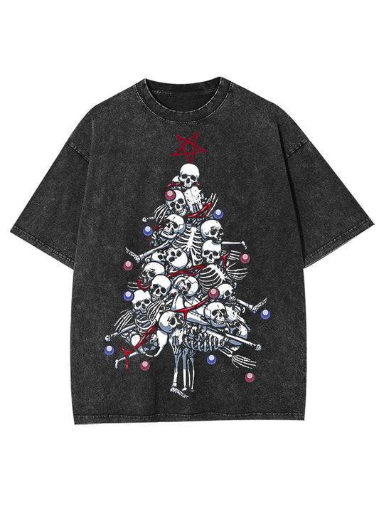 SKULL XMAS WASHED TSHIRT