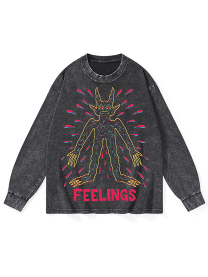 FEELINGS WASHED LONG-SLEEVE TSHIRT