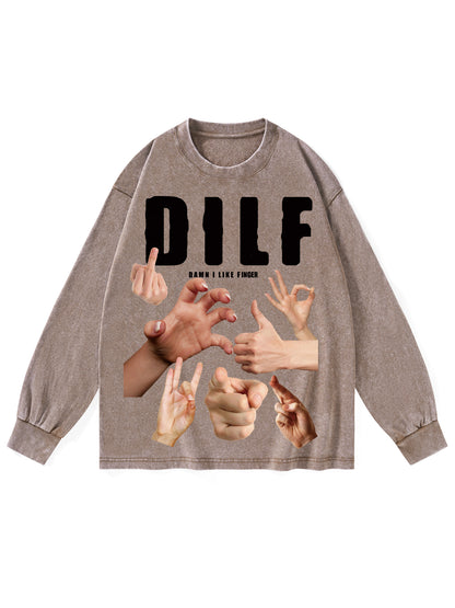 DILF WASHED LONG-SLEEVE TSHIRT