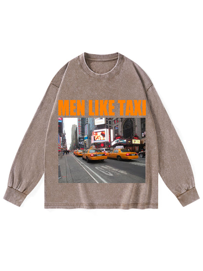 MEN LIKE TAXI WASHED LONG-SLEEVE TSHIRT