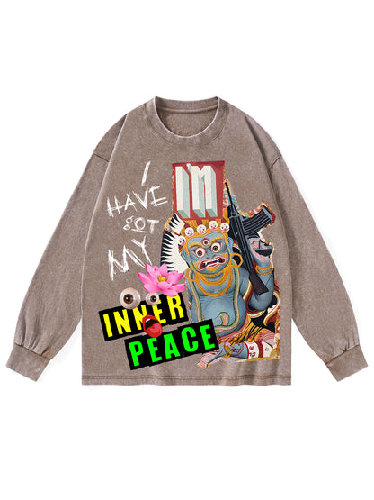 I HAVE GOT MY INNER PEACE WASHED LONG-SLEEVE TSHIRT