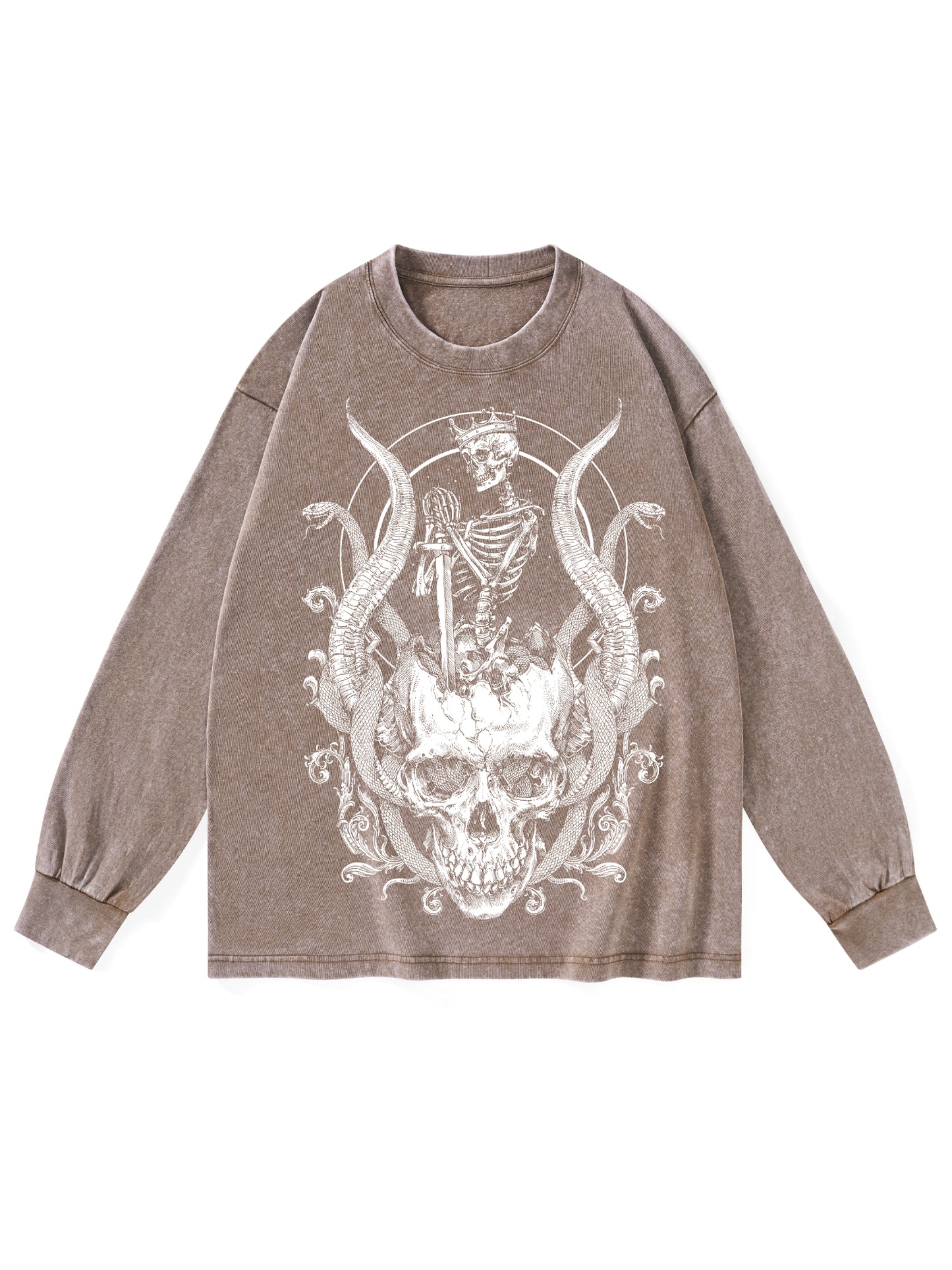 SKELETON KING  WASHED LONG-SLEEVE TSHIRT