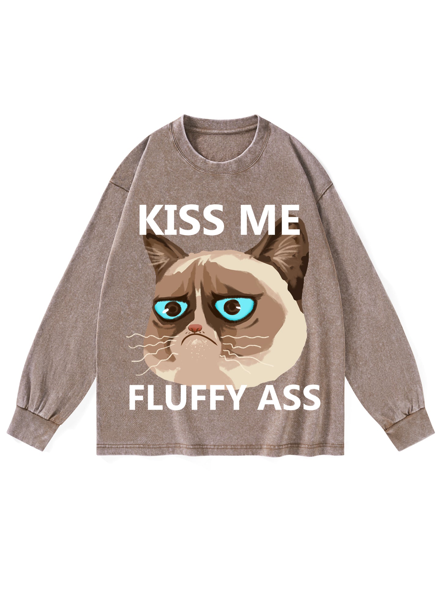 KISS ME FLUFFY ASS WASHED LONG-SLEEVE TSHIRT