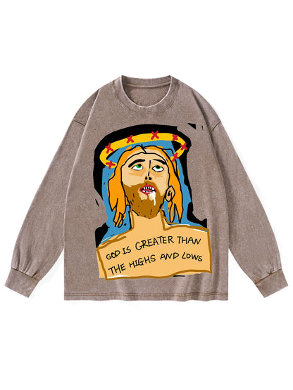 GOD WORLD WASHED LONG-SLEEVE TSHIRT