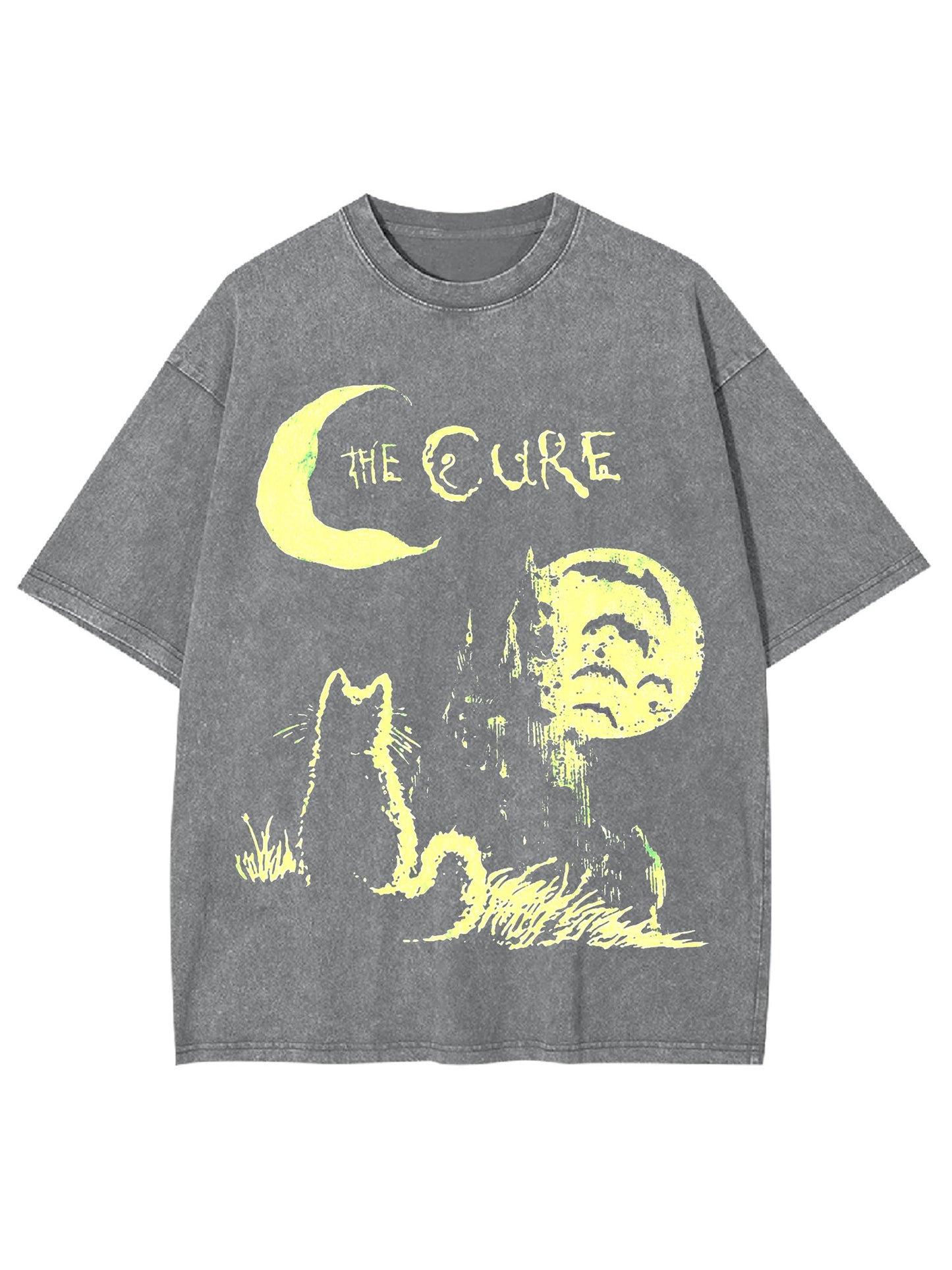 MOON AND CAT WASHED TSHIRT