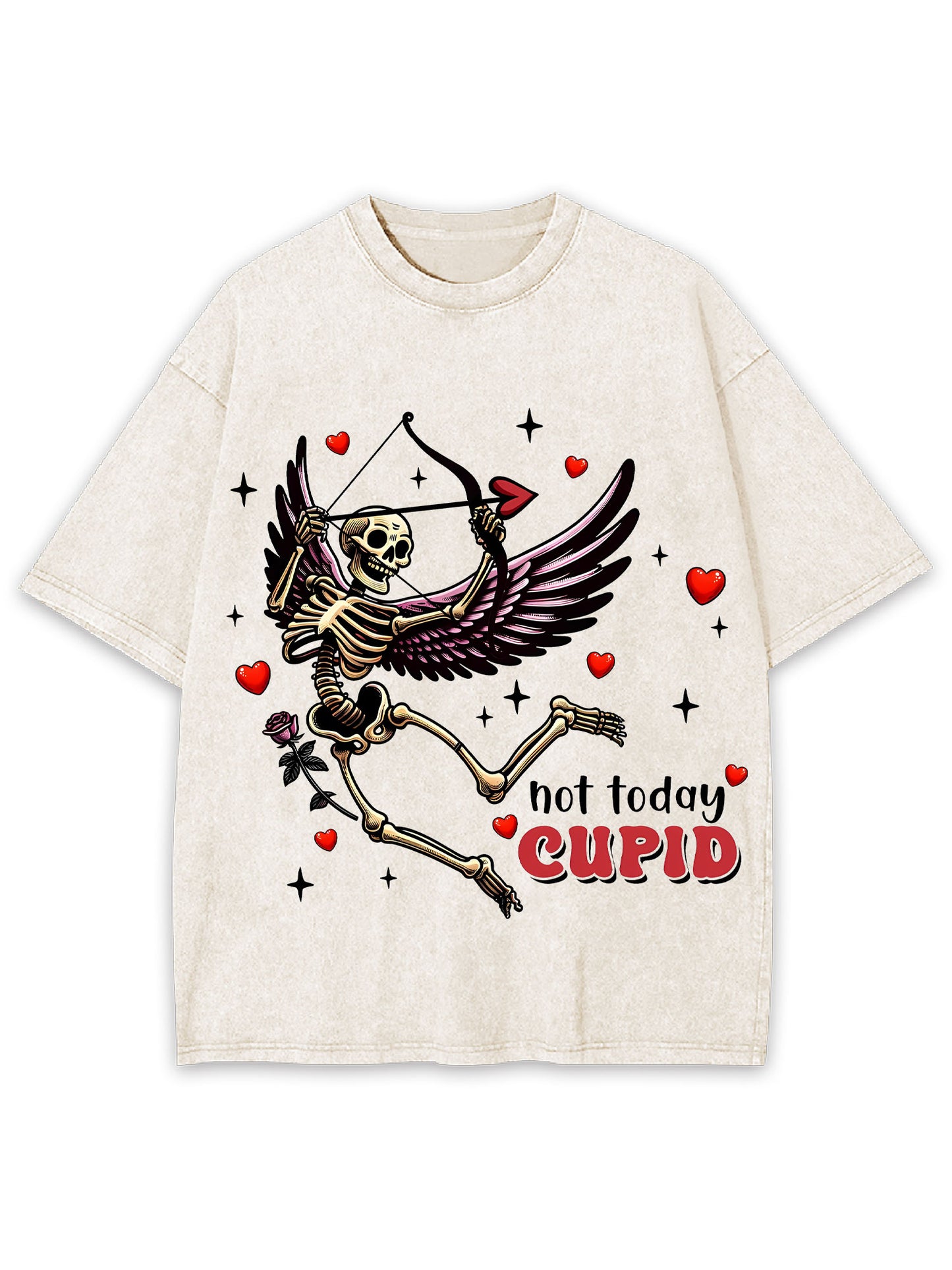 NOT TODAY CUPID WASHED TSHIRT