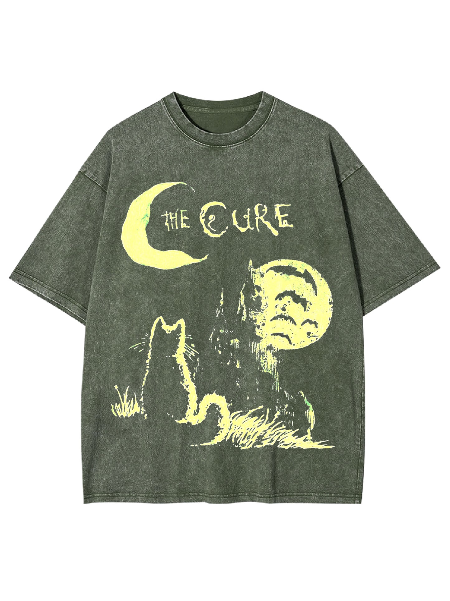 MOON AND CAT WASHED TSHIRT