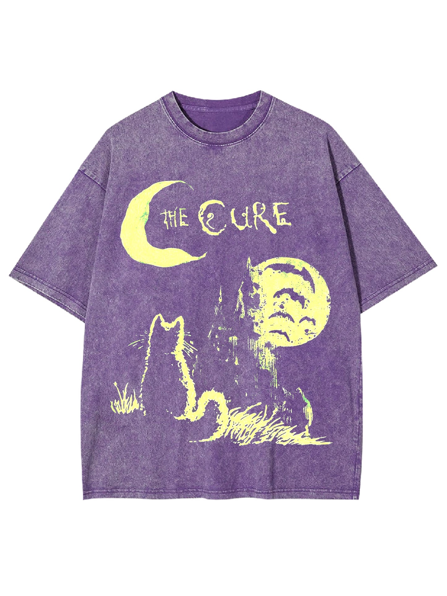 MOON AND CAT WASHED TSHIRT