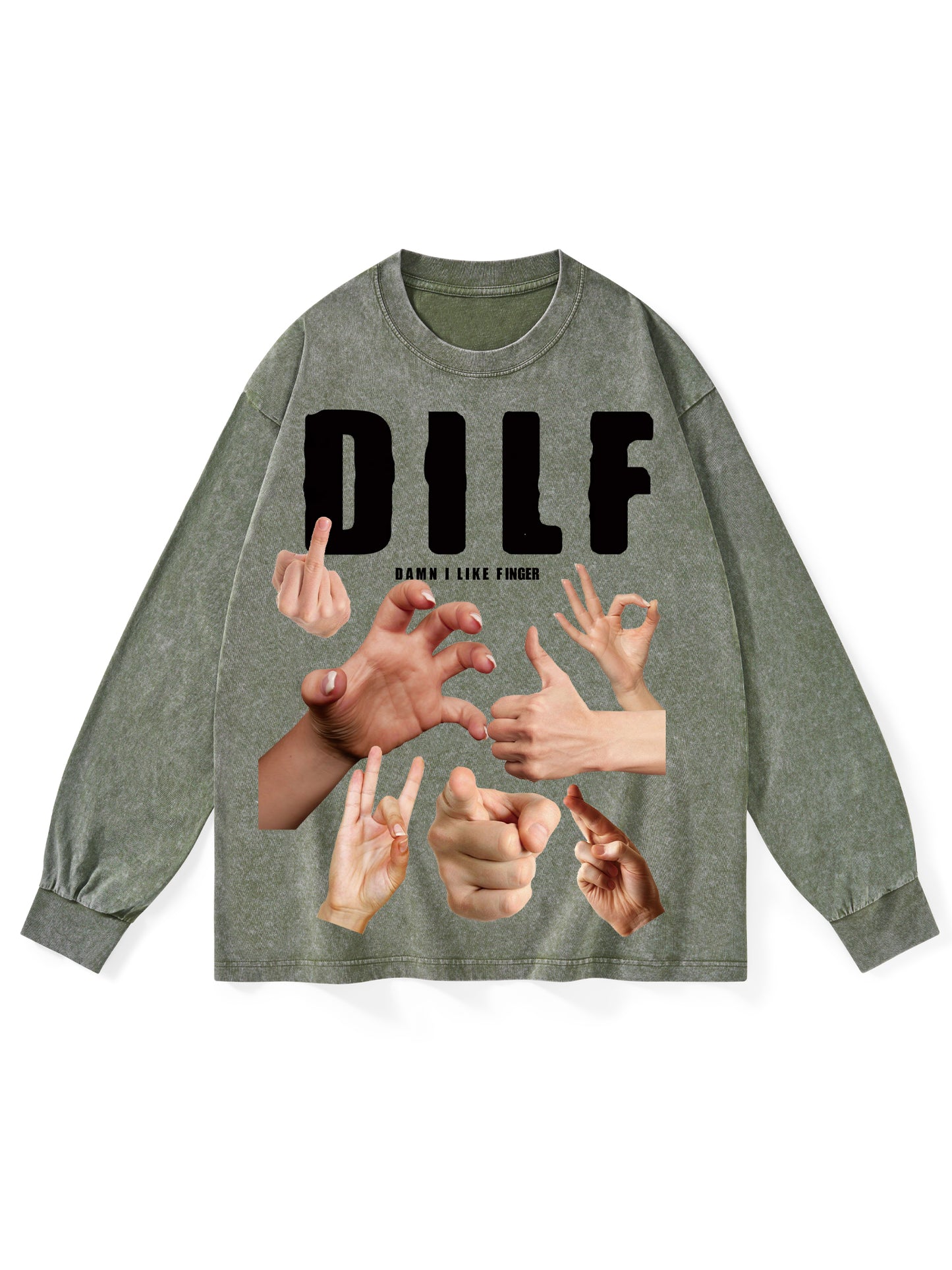 DILF WASHED LONG-SLEEVE TSHIRT