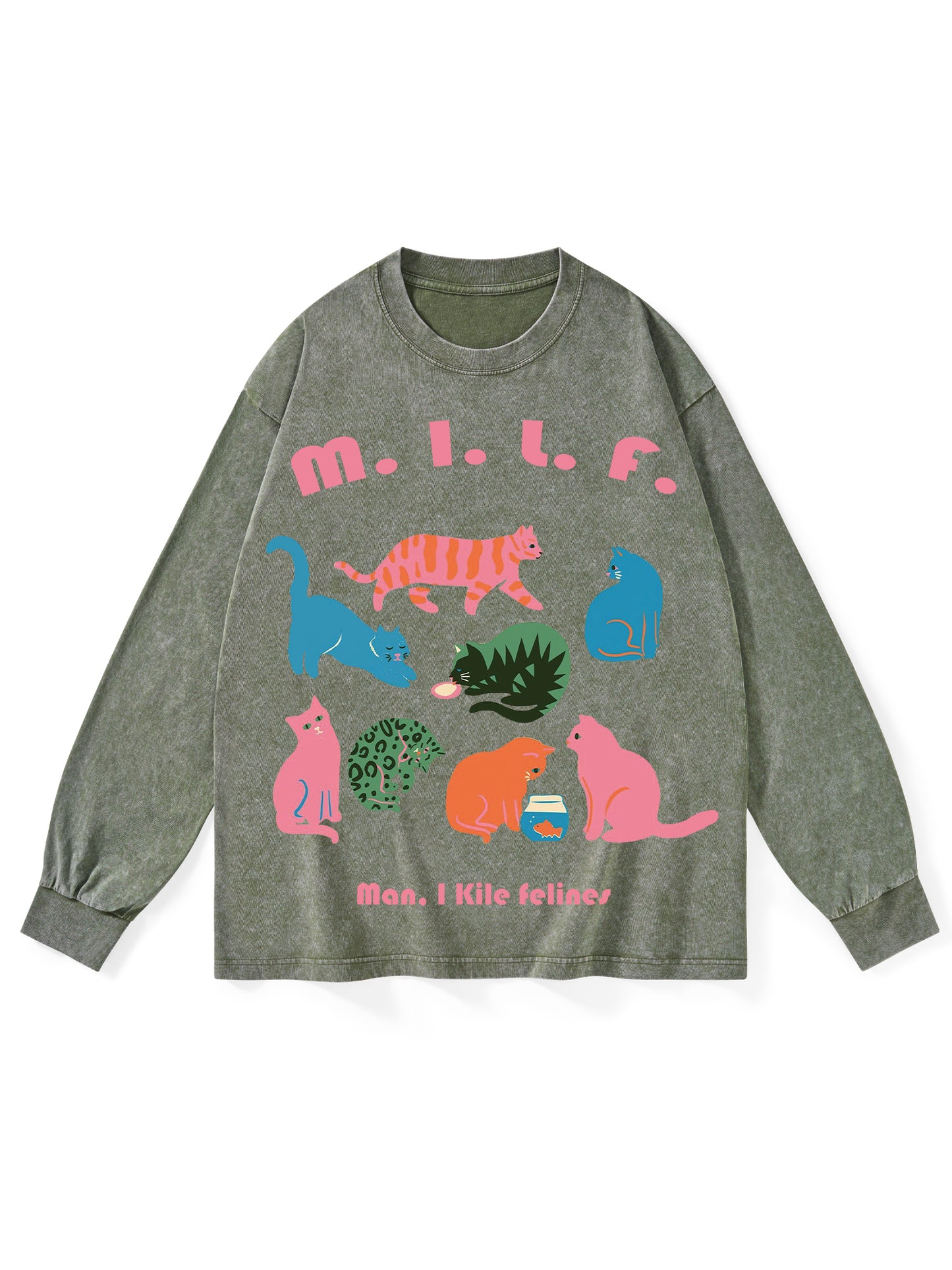 MILF WASHED LONG-SLEEVE TSHIRT